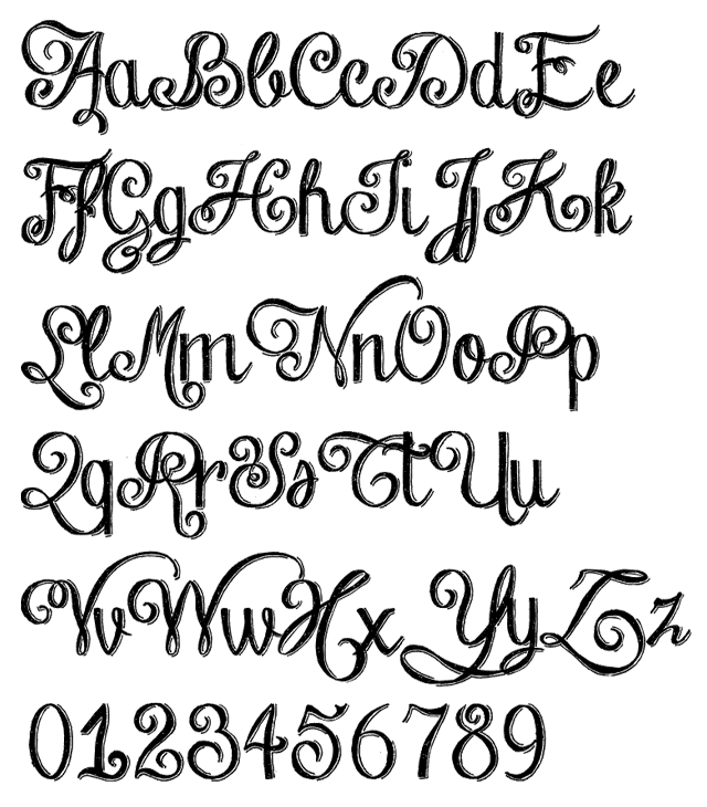 Chalk Hand Lettering by Fontscafe - Alphabet Example, Distressed Upright Script, Handwriting