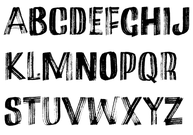 Marker Aid Typeface by Pintassilgo Prints - Alphabet Example, broad nib marker, drawn typeface, sketch font