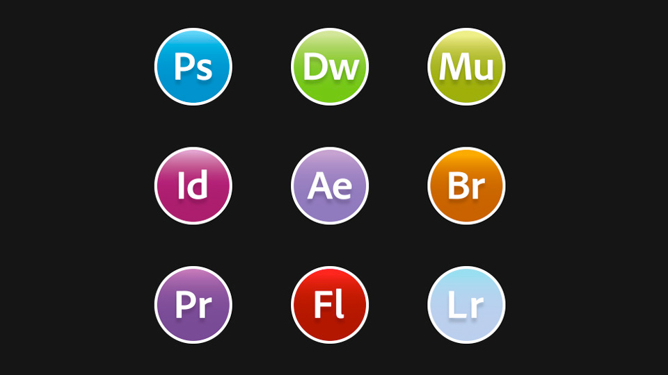 Free Adobe CC Icons for Mac OSX Yosemite by Benjamin Schmitt, Photoshop, Dreamweaver, Muse, InDesign, Bridge, After Effects