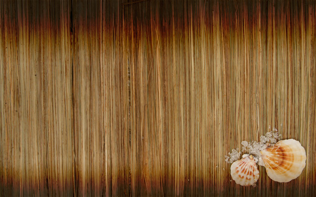 Bamboo Shells Wallpaper Preview - Wicker, Sea Shells, and Rock Salt - Dark browns and some oranges