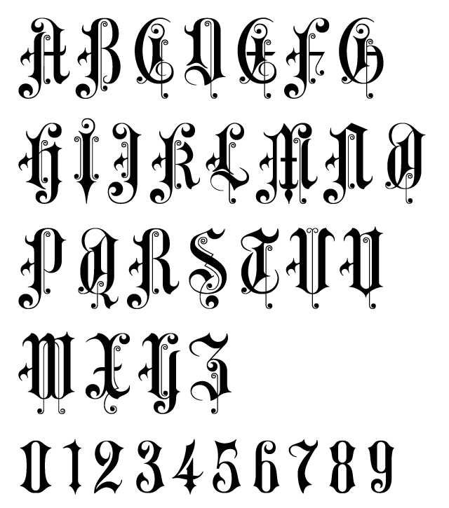 Aeronaut - Awesome Gothic Letters - Alphabet
