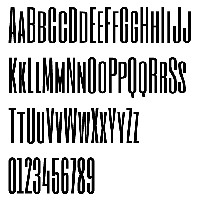 Six Caps Sans Serif Typeface - Alphabet Preview