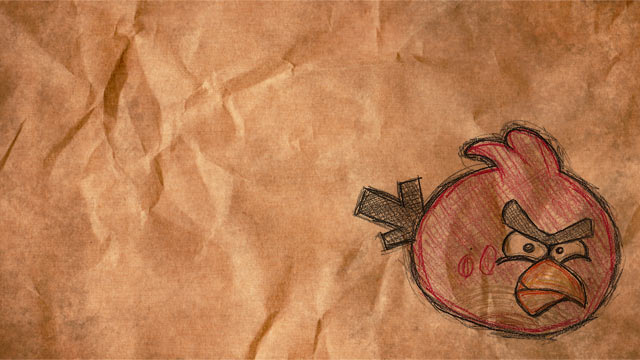 Kraft Paper Colored Pencil Sketch Angry Birds Wallpaper