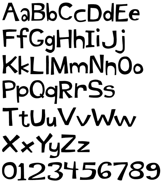 Mountain Goat Typeface - Alphabet Example, Fun Block Type
