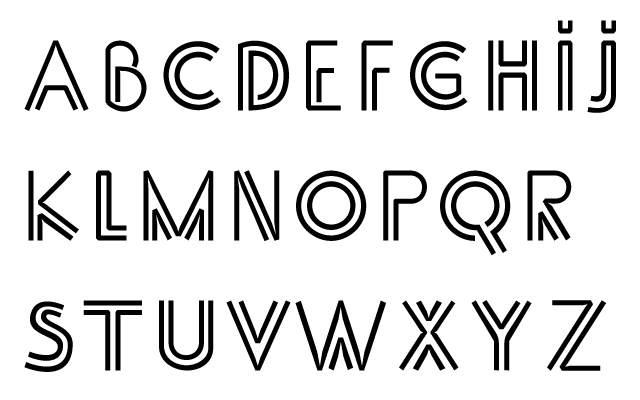 Adec 2.0 Typeface by Serge Shi - Art Deco Letters, Constructivism Type