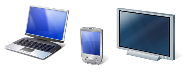2012 Web Design Trend - Responsive Design for Various Devices - Laptops, Smartphones, Televisions