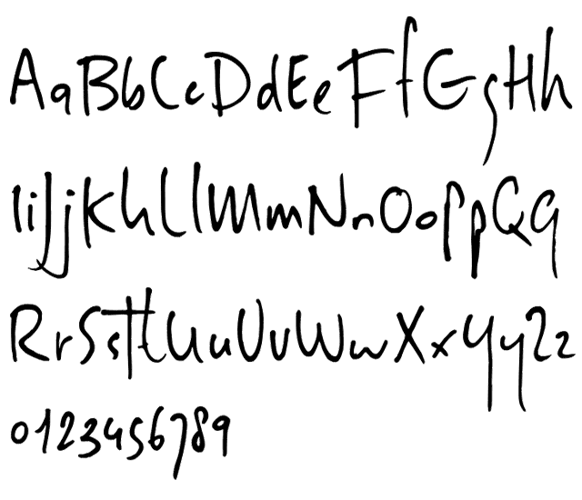 Sheepman Typeface by Hanoded - Alphabet Example - Handwritten, Handwriting Type