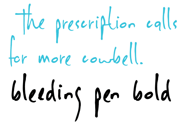 Sheepman Typeface by Hanoded - Example of Quick Handwriting like a Doctor's Prescription for More Cowbell, Handwritten Font