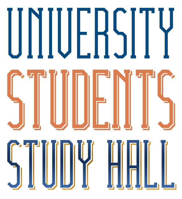 Architype Display Example - University Students Study Hall, Condensed Contemporary Slab Serif, Indie Hipster Band Poster