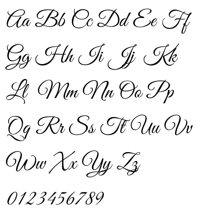 Great Vibes Typeface Alphabet by Rob Leuschke - Elegant Flowing Script
