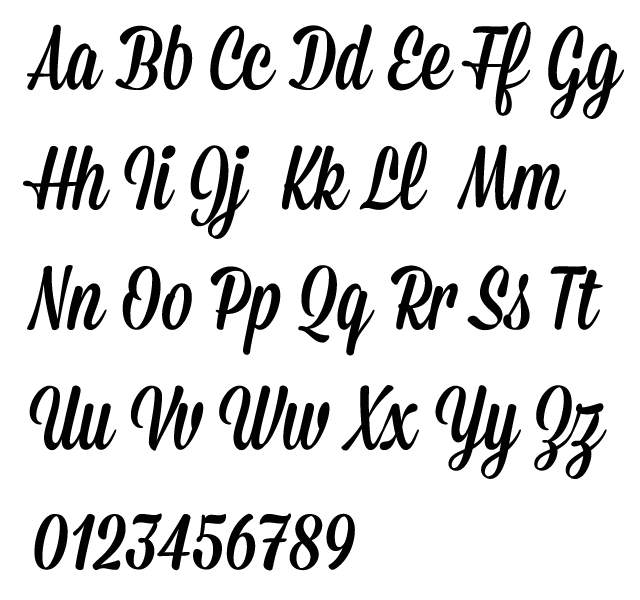 Mission Script Typeface Alphabet by James Edmondson - Casual Brush Script Font