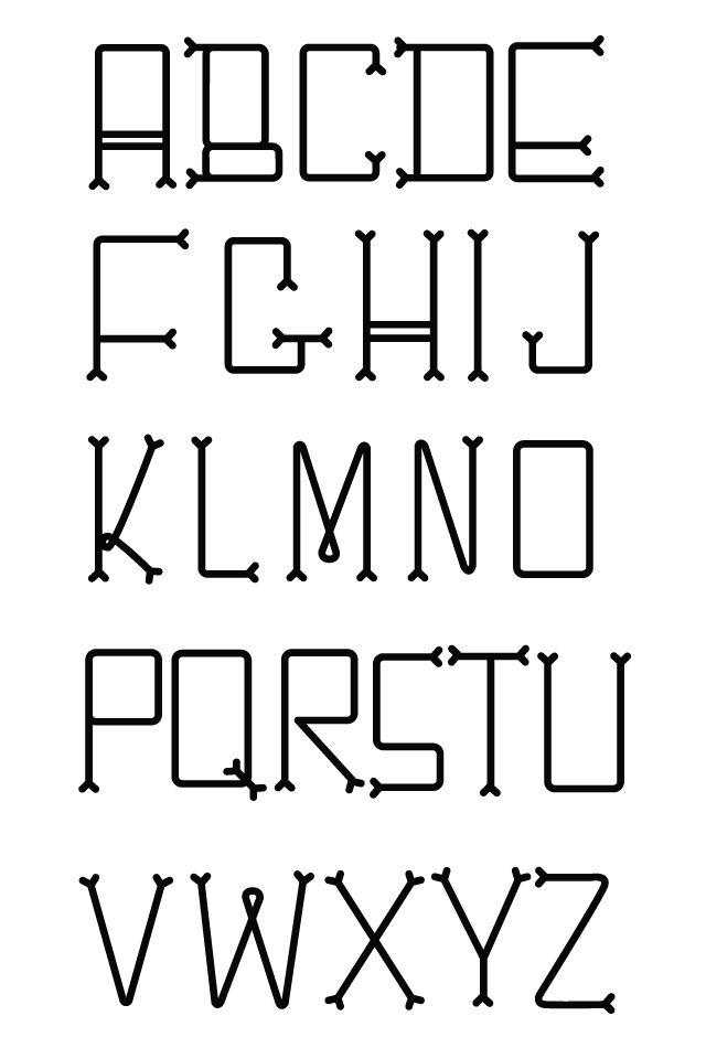 Mr Che Alphabet - Letters by Filiz Sahin, Dog Bone Shaped Letters