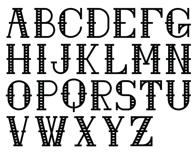 Blyth Typeface by Nick Slater - Alphabet Example, Geometric Art Deco