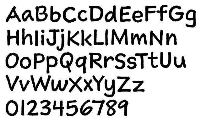 Sketchnote Typeface by Mike Rohde Alphabet Example - Hand drawn type
