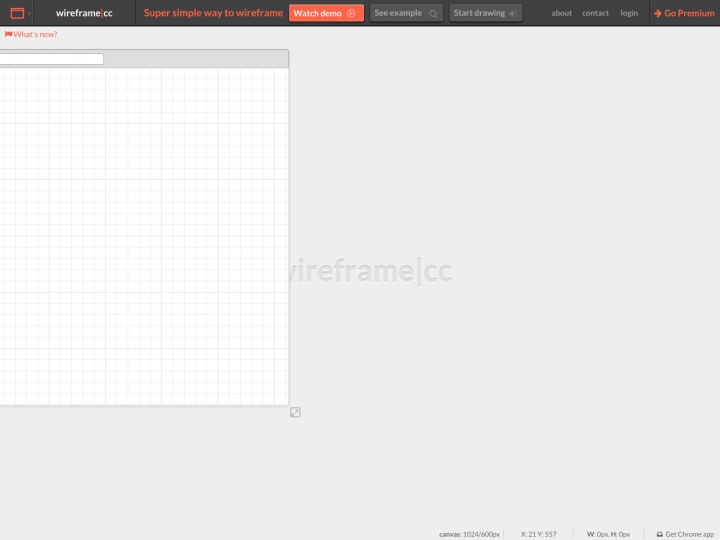 Wireframe.cc Screenshot - minimalist mobile, tablet, and browser wireframing app
